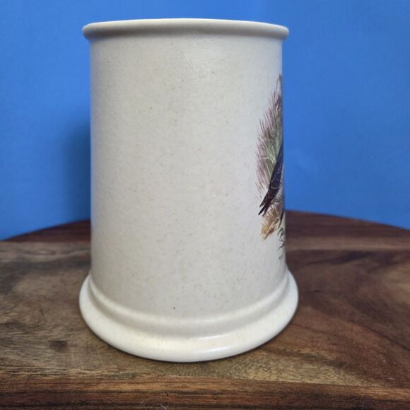 VTG hyalyn Art Pottery Pubware Mug 20oz Artist Rendering Snipes Marsh Buff/Brown - Picture 5 of 9